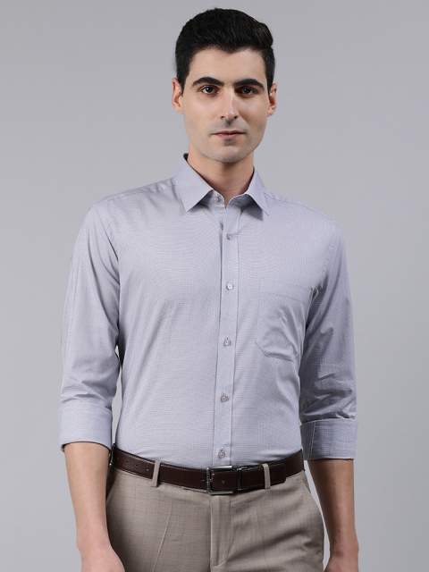 

Raymond Men Grey Contemporary Fit Micro Checked Formal Shirt