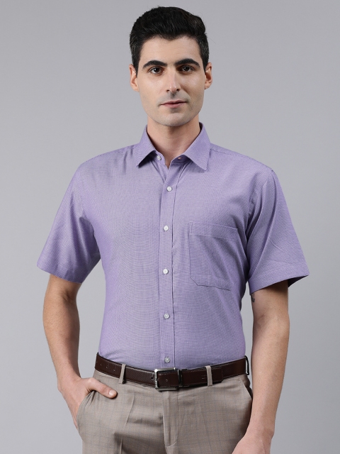

Raymond Men Purple & White Contemporary Fit Checked Formal Shirt