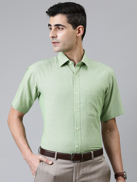 

Raymond Men Green Contemporary Fit Self Design Formal Shirt
