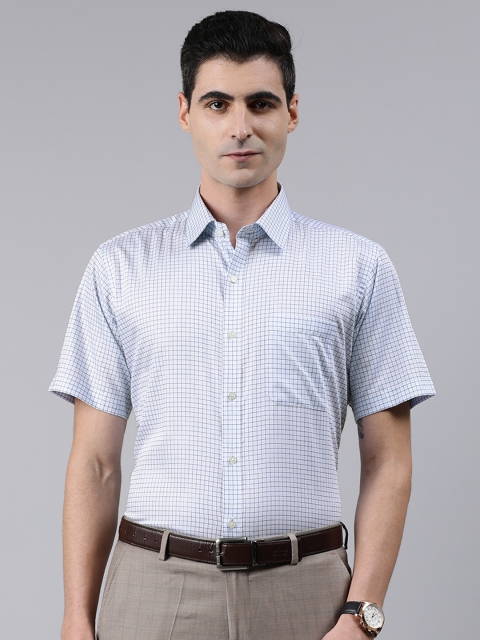 

Raymond Men Blue Regular Fit Checked Casual Shirt