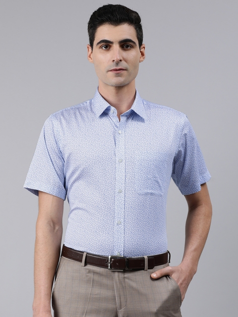 

Raymond Men White & Blue Contemporary Fit Printed Formal Shirt