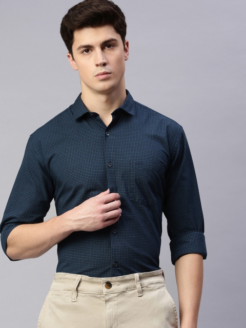 

Park Avenue Men Navy Blue Slim Fit Checked Smart Casual Shirt