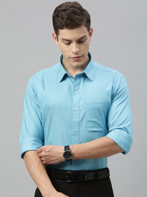 

Raymond Men Blue Slim Fit Solid Casual Shirt