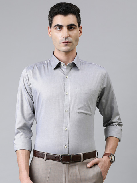 

Raymond Men Grey Slim Fit Solid Formal Shirt