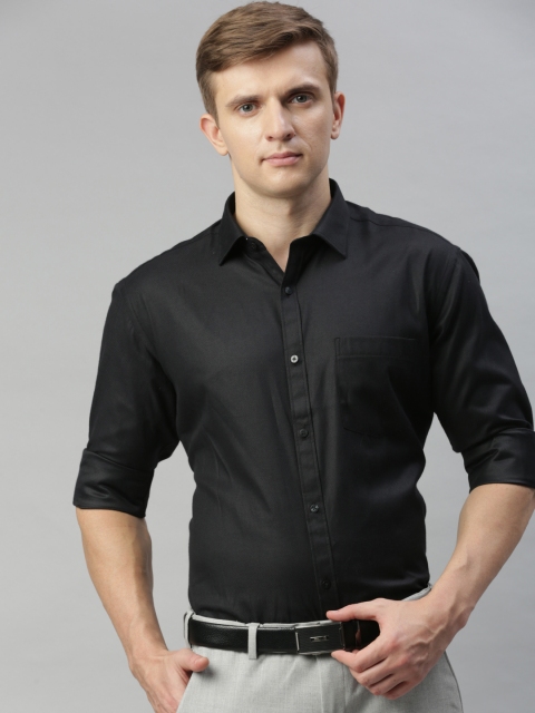 

Park Avenue Men Black Slim Fit Self Design Formal Shirt