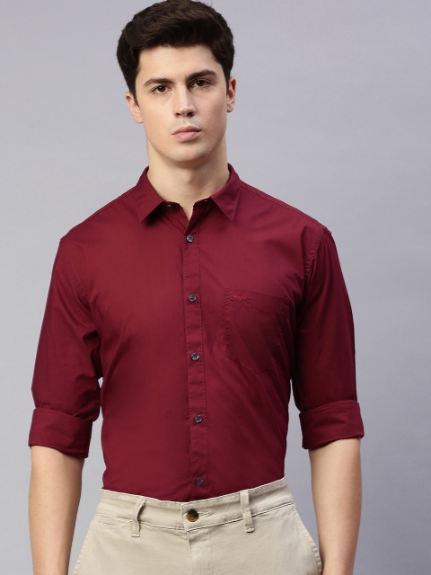 

Park Avenue Men Maroon Slim Fit Solid Smart Casual Shirt