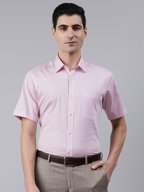 

Raymond Men Pink Contemporary Fit Self Design Formal Shirt