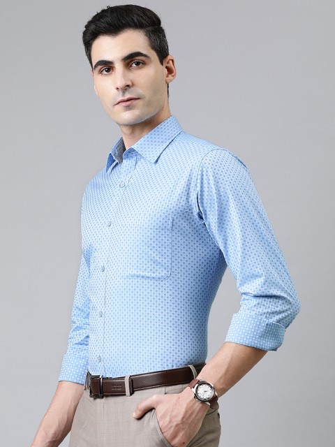

Raymond Men Blue Slim Fit Printed Formal Shirt