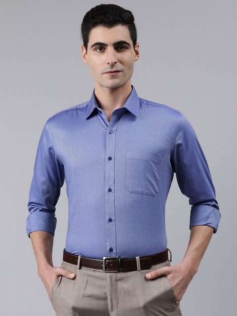 

Raymond Men Blue Contemporary Fit Self Design Formal Shirt