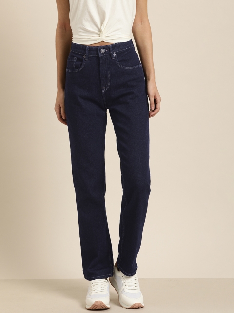 

Moda Rapido Women Blue Straight Fit High-Rise Anti-Viral Wash Stretchable Jeans