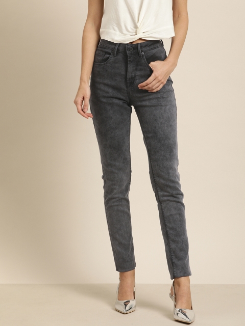 

Moda Rapido Women Grey Skinny Fit High-Rise Clean Look Stretchable Cropped Jeans