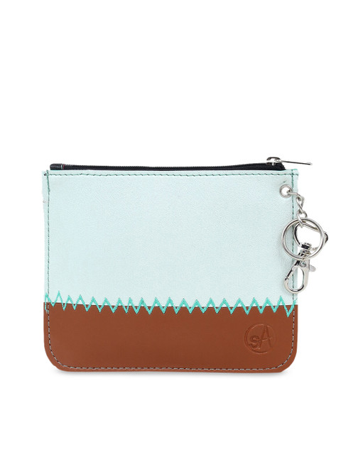 

Spice Art Women Sea Green & Brown Colourblocked PU Coin Pouch