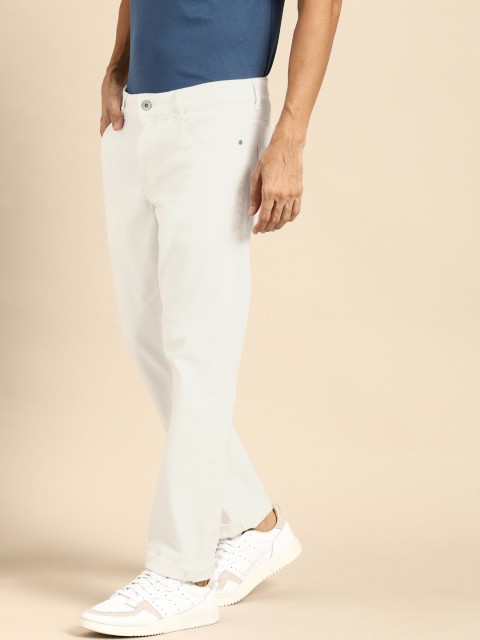 

ether Men White Slim Fit Mid-Rise Clean Look Stretchable Jeans
