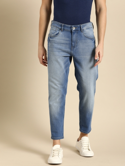 

ether Men Blue Carrot Fit Mid-Rise Clean Look Stretchable Jeans