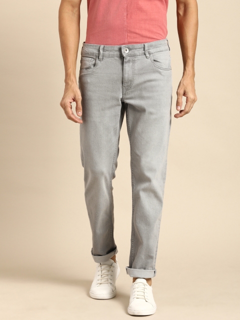 

ether Men Grey Regular Fit Mid-Rise Clean Look Stretchable Jeans