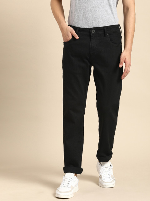 

ether Men Black Regular Fit Mid-Rise Clean Look Stretchable Jeans