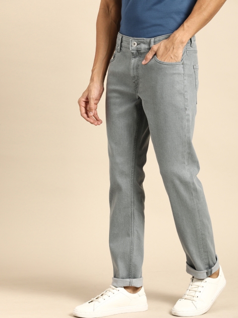 

ether Men Grey Slim Fit Mid-Rise Clean Look Stretchable Jeans