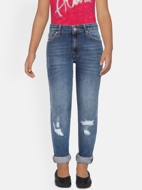 

Pepe Jeans Girls Blue Slim Fit OLIN IP Mildly Distressed Jeans
