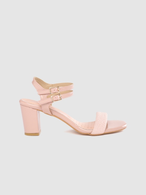 

Mast & Harbour Women Pink Textured Block Heels