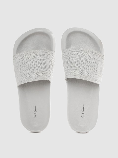 

Mast & Harbour Men Grey Self-Design Sliders