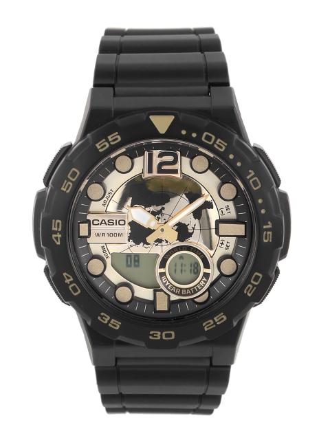 

Casio Youth Combination Men Gold Analogue and Digital watch AD203