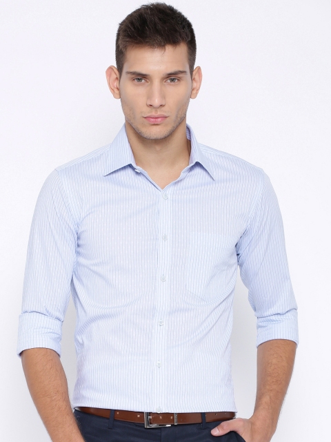 

American Crew Blue Striped Slim Fit Smart Casual Shirt