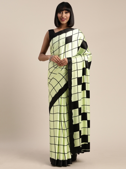 

Pisara Green & Black Satin Checked Saree