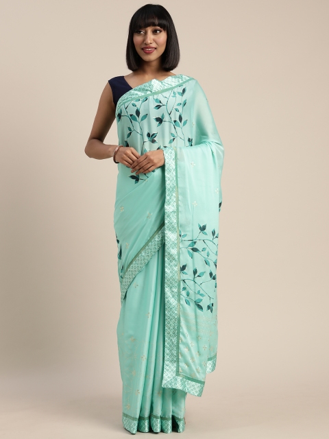 

Pisara Sea Green Printed Poly Georgette Saree