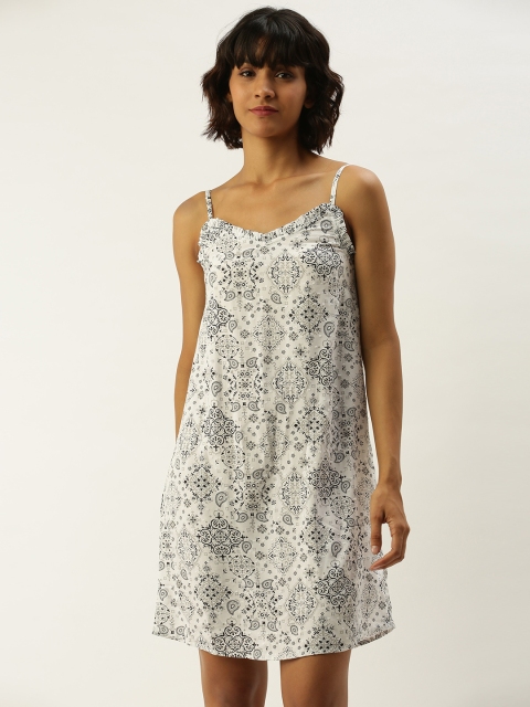 

Slumber Jill Grey & White Printed Nightdress