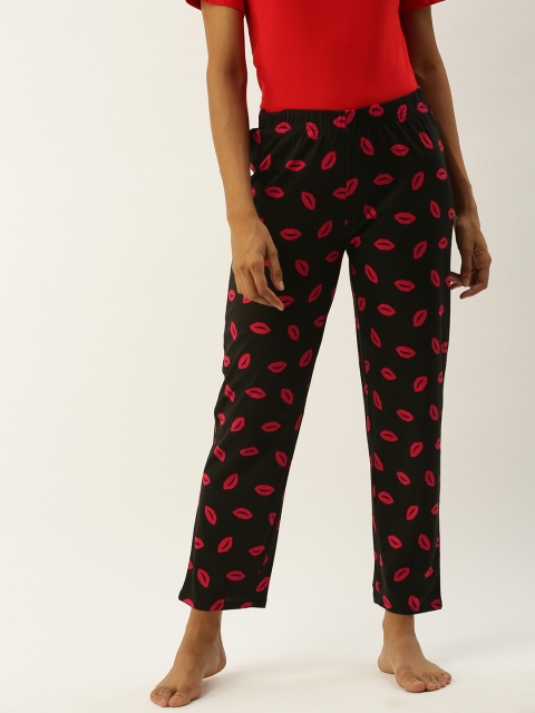 

Slumber Jill Women Black & Red Printed Lounge Pants