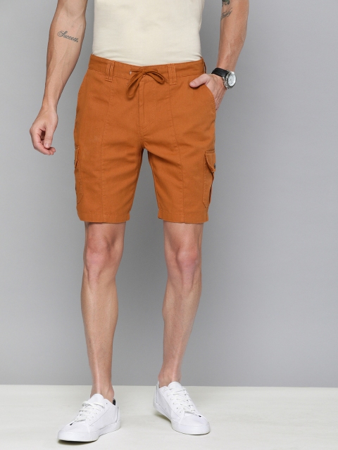 

Mast & Harbour Men Brown Solid Regular Fit Cargo Shorts