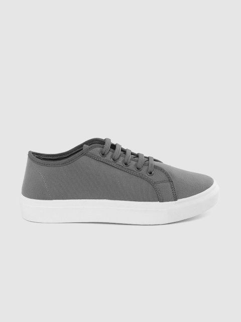 

Roadster Men Charcoal Grey Solid Washable Sneakers