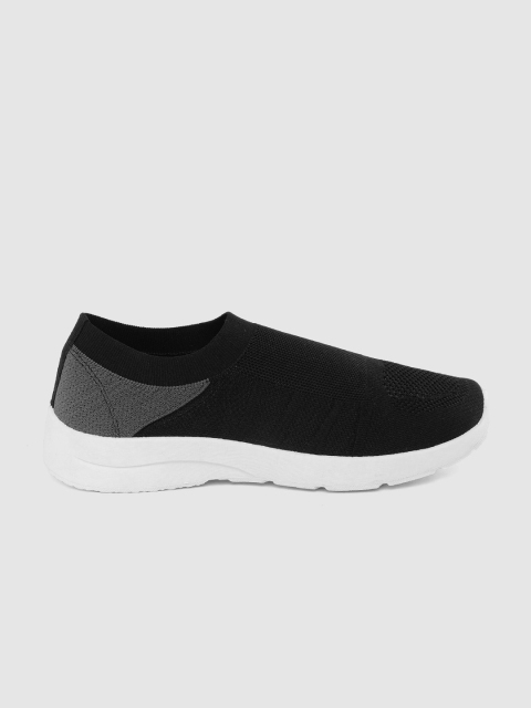

Roadster Men Black Woven Design Washable Slip-On Sneakers