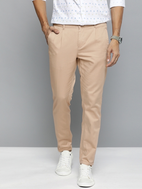 

Mast & Harbour Men Peach-Coloured Regular Fit Solid Chinos