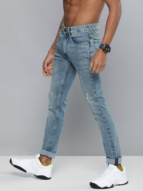 

HERE&NOW Men Blue Slim Fit Mid-Rise Mildly Distressed Stretchable Jeans
