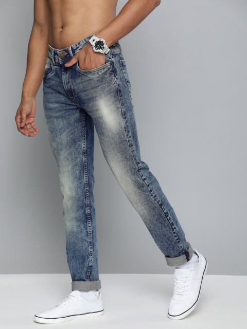 

HERE&NOW Men Blue Slim Fit Mid-Rise Clean Look Stretchable Jeans