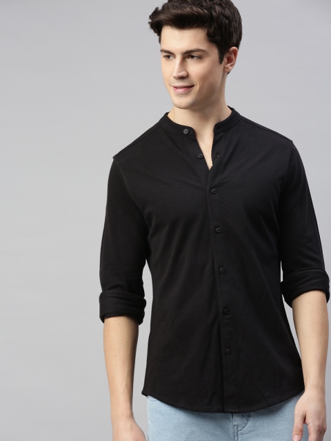 

Mast & Harbour Men Black Regular Fit Solid Casual Shirt