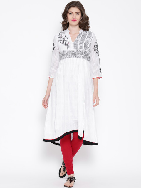 

BIBA White Anarkali Kurta