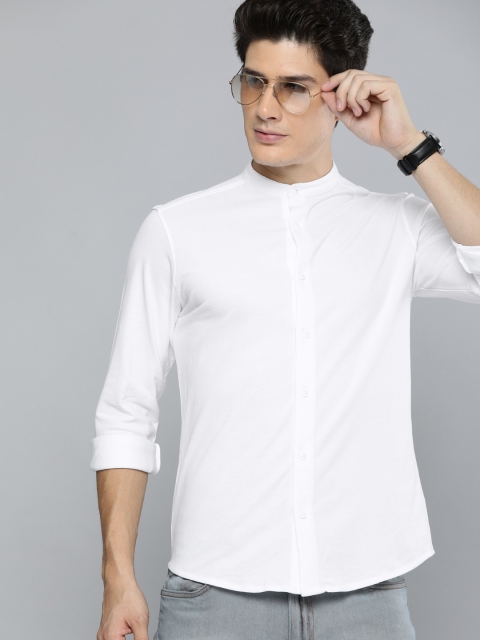 

Mast & Harbour Men White Regular Fit Solid Casual Knitted Shirt