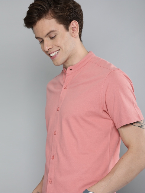 

Mast & Harbour Men Pink Regular Fit Solid Casual Knitted Shirt