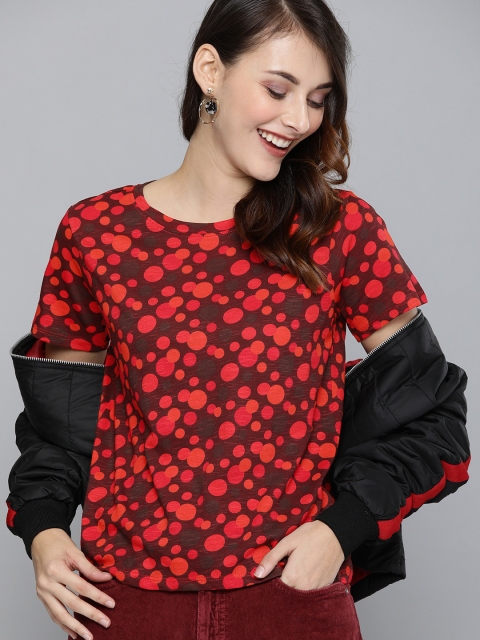 

Mast & Harbour Women Brown Printed Round Neck T-shirt