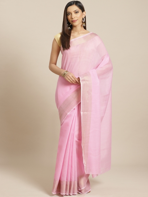 

KALINI Pink Solid Saree