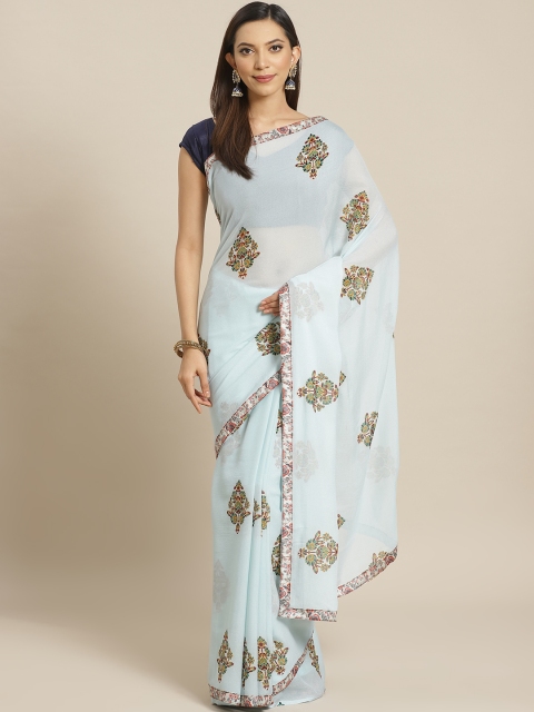 

KALINI Sea Green & Golden Printed Saree