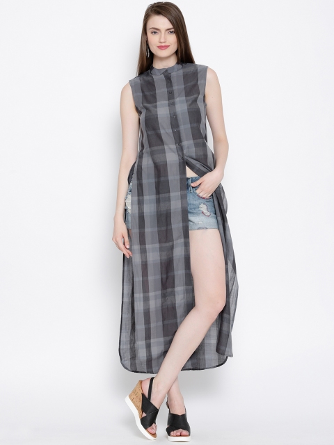 

Tokyo Talkies Grey Checked Maxi Top