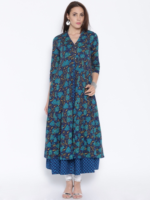 

Vishudh Blue Printed Layered Anarkali Kurta