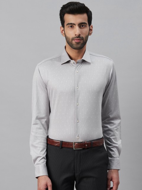 

Blackberrys Men Grey Slim Fit Self Design Semiformal Shirt