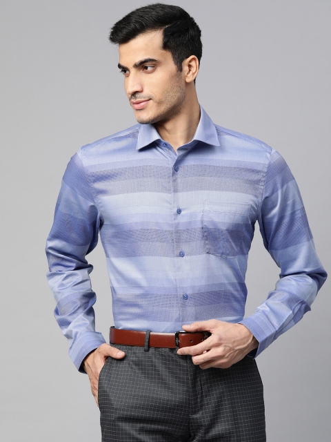 

Blackberrys Men Blue Slim Fit Striped Formal Shirt