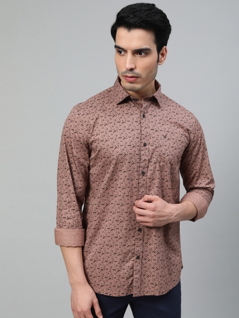 

Blackberrys Men Brown Slim Fit Printed Casual Shirt