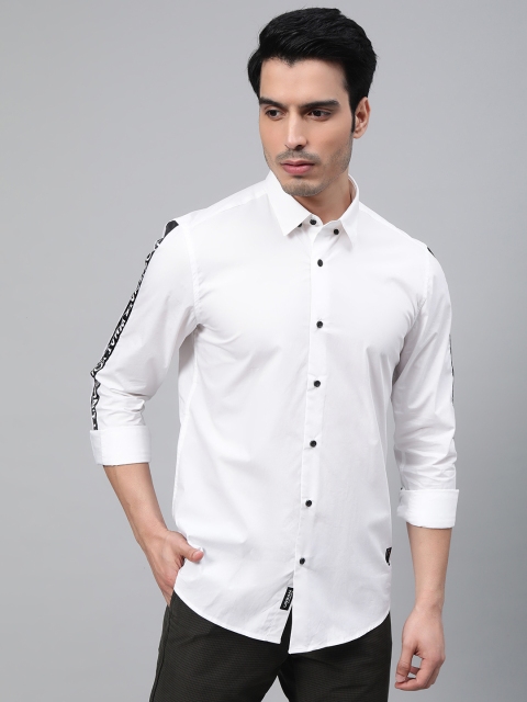 

Blackberrys Men White Solid Trim Fit Shirt