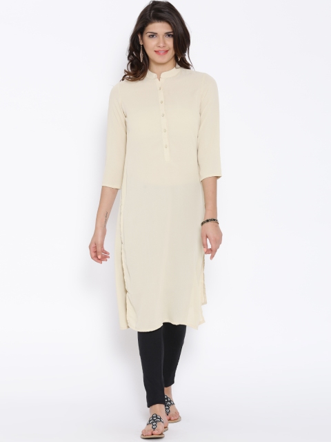 

Vishudh Beige Polyester Kurta